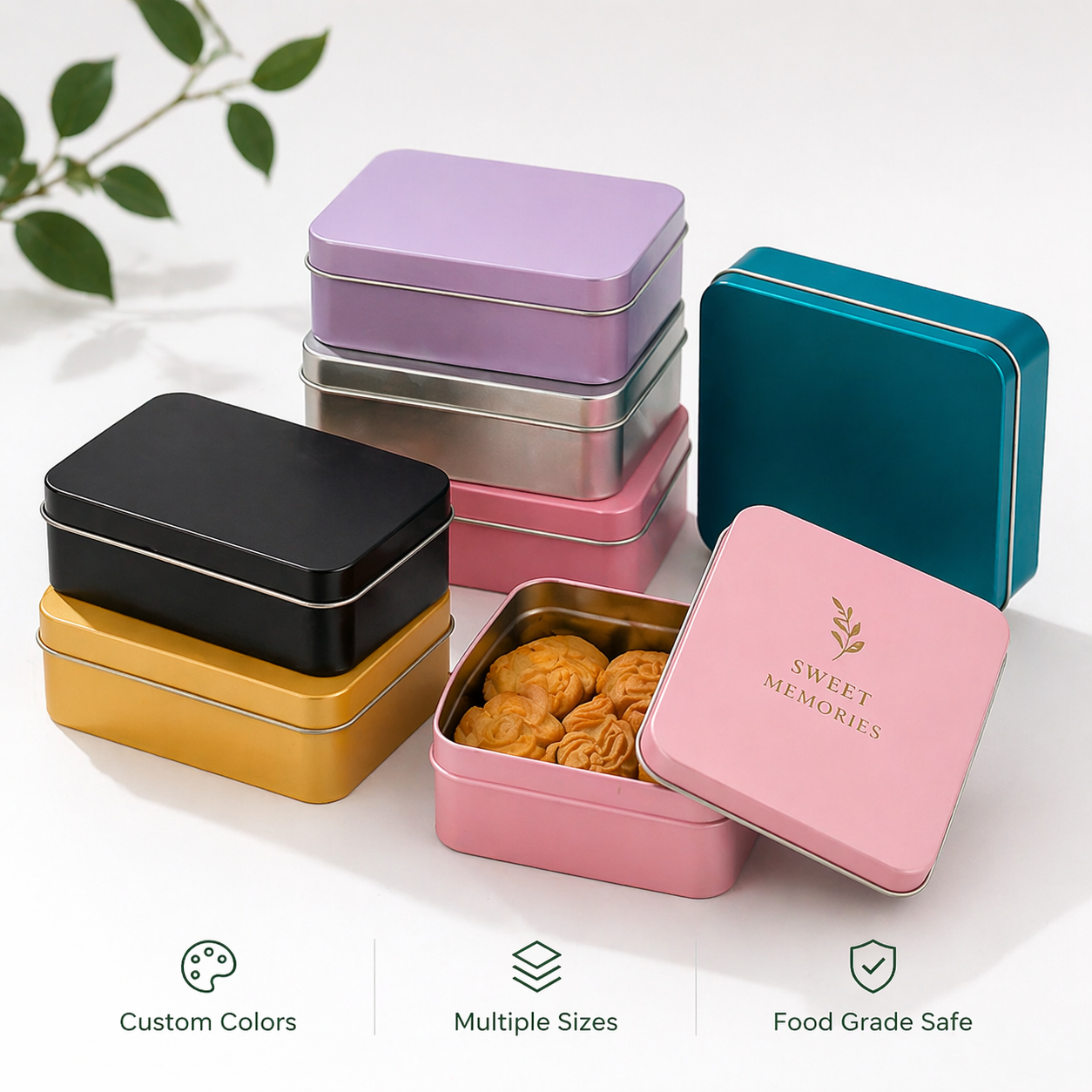 Rectangular tin box -- custom OEM packaging