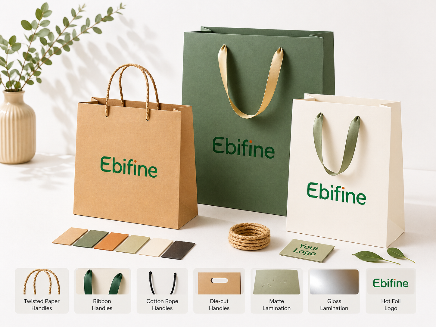 Custom Paper Bags for Retail Packaging by Ebifine