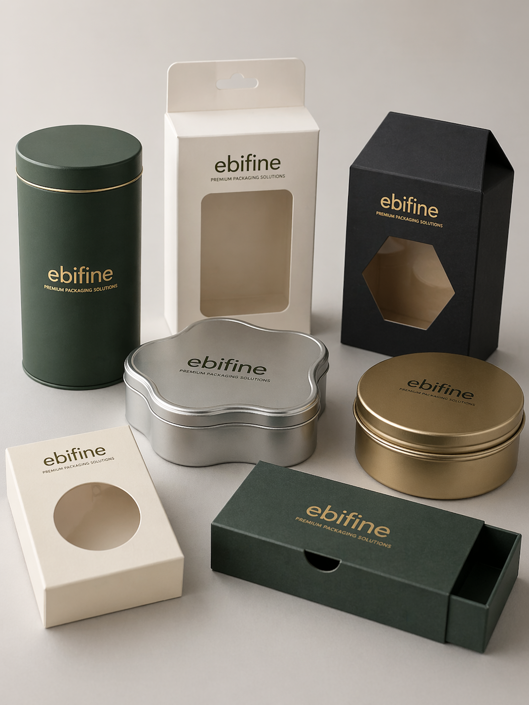 Custom shaped tin and paper packaging