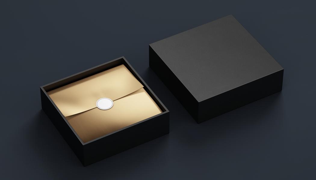 Corporate brand gift packaging with logo printing