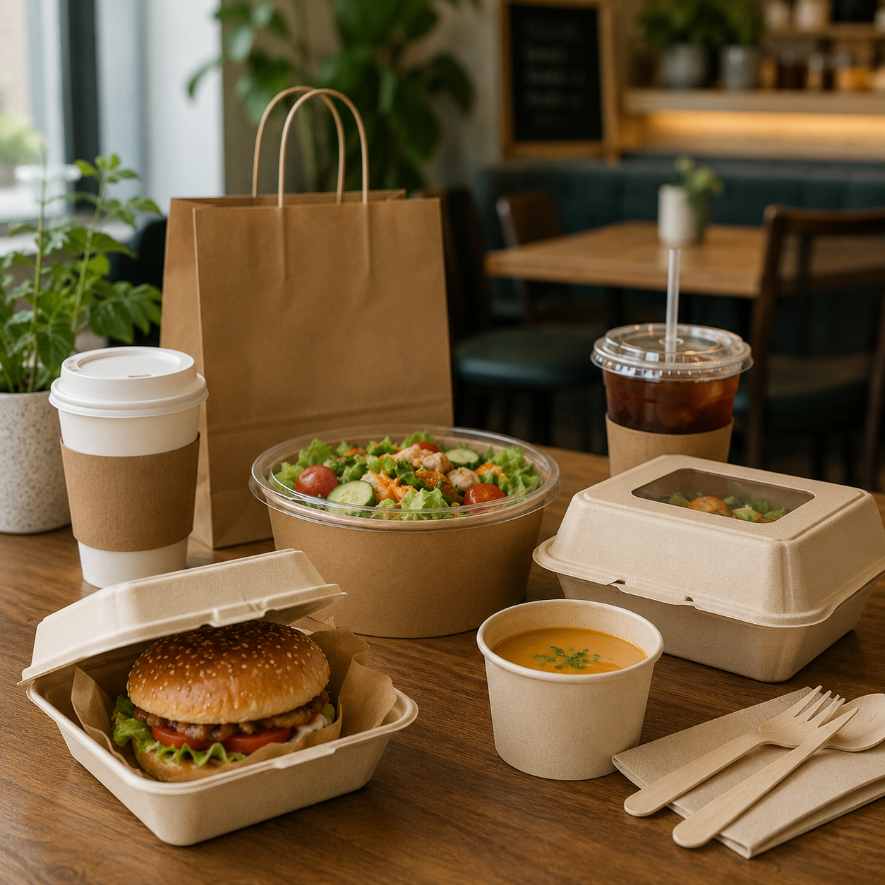 Disposable tableware for restaurants