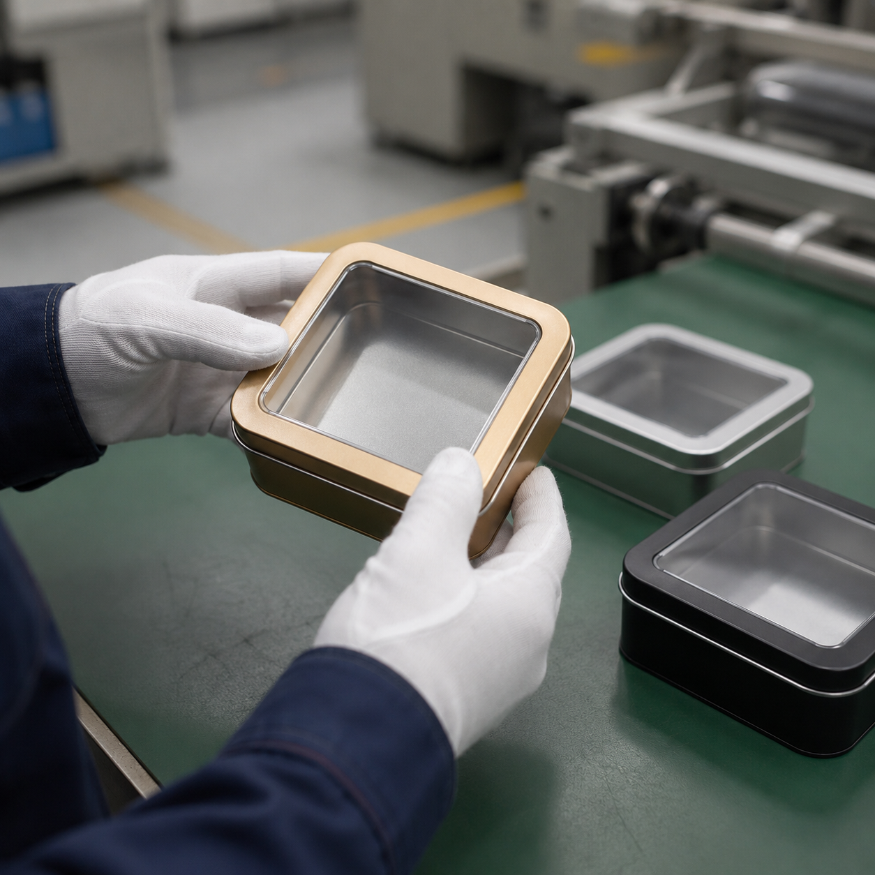 Clear lid tin box printing inspection