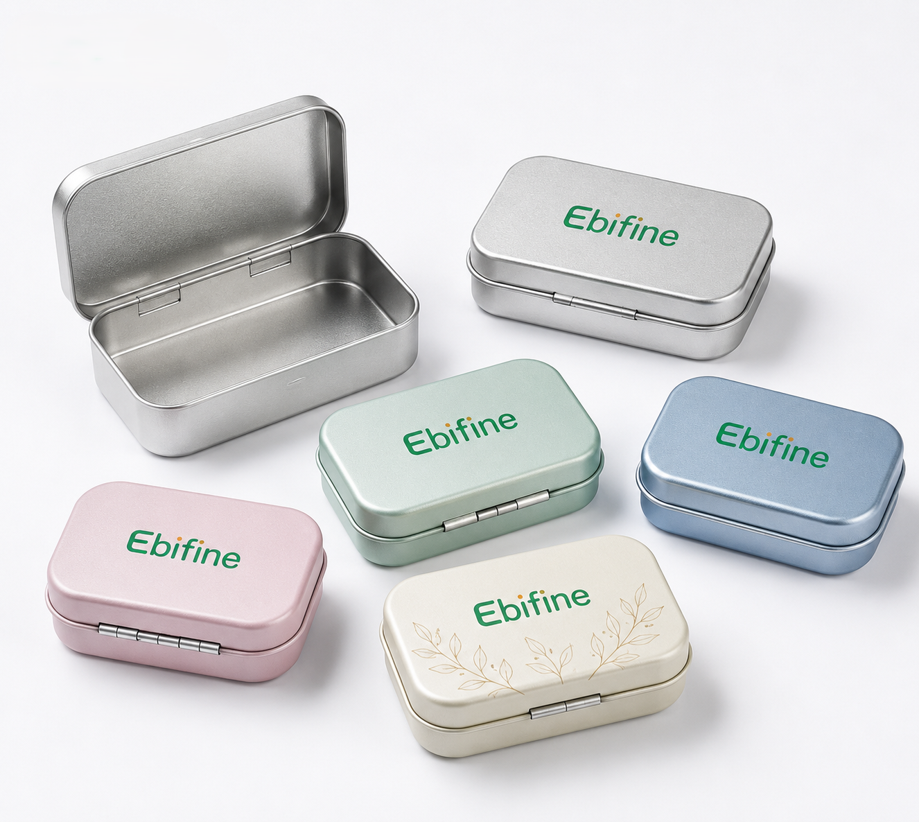 Small hinged tin boxes