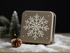 Minimalist Scandinavian Snowflake Tin