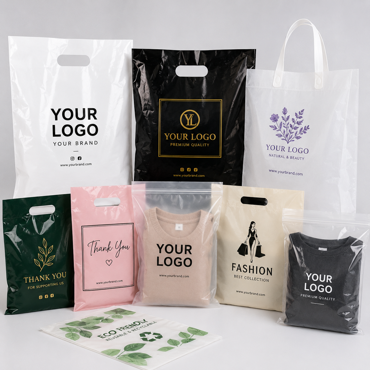 Custom Printed Plastic Bags Wholesale