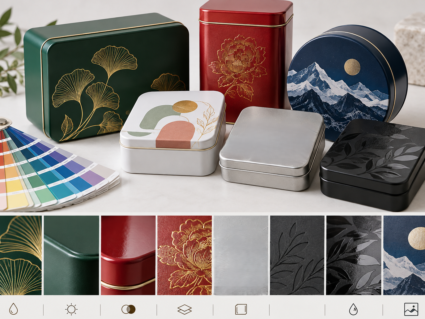 Custom tin box printing and finishing options